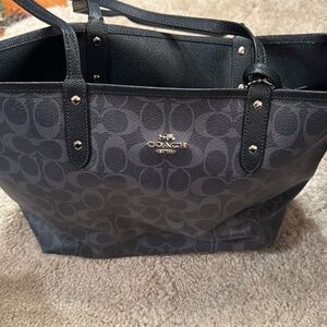 NWT Coach tote - bluish grey color - includes small bag attached to inside